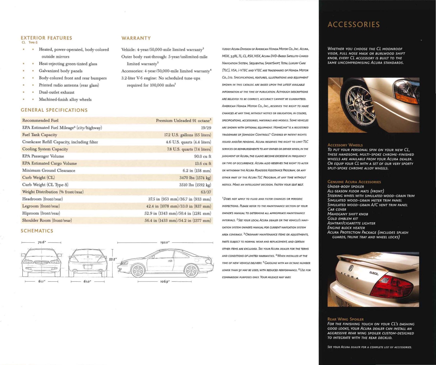 2002 Acura CL Brochure Page 18